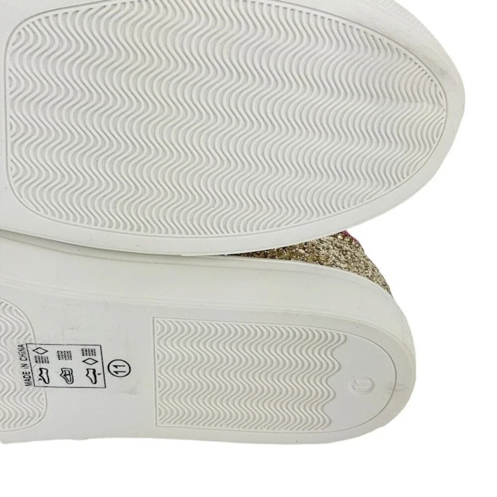 Camel Toes Women’s 11 Pink Gold Metallic Glitter Leather Sneakers Fashion Shoes